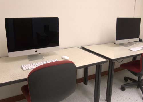 Two iMac workstations