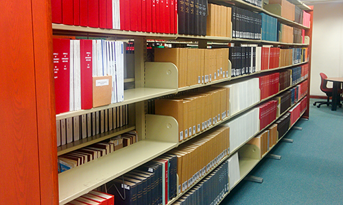 range of bound volumes in the serials section
