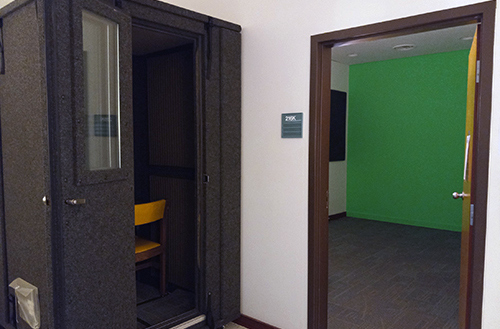 The Audio/Video Recording Room in the Digital Media Lab