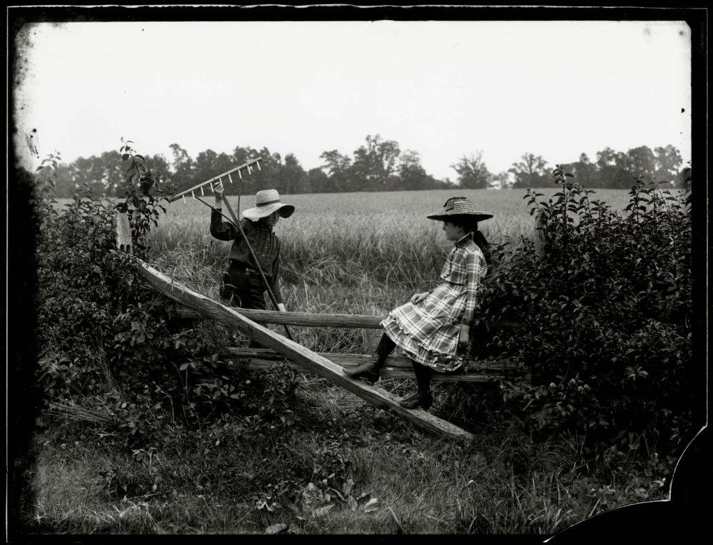 An Idle Moment, On Fence Near Salem, circa 1898