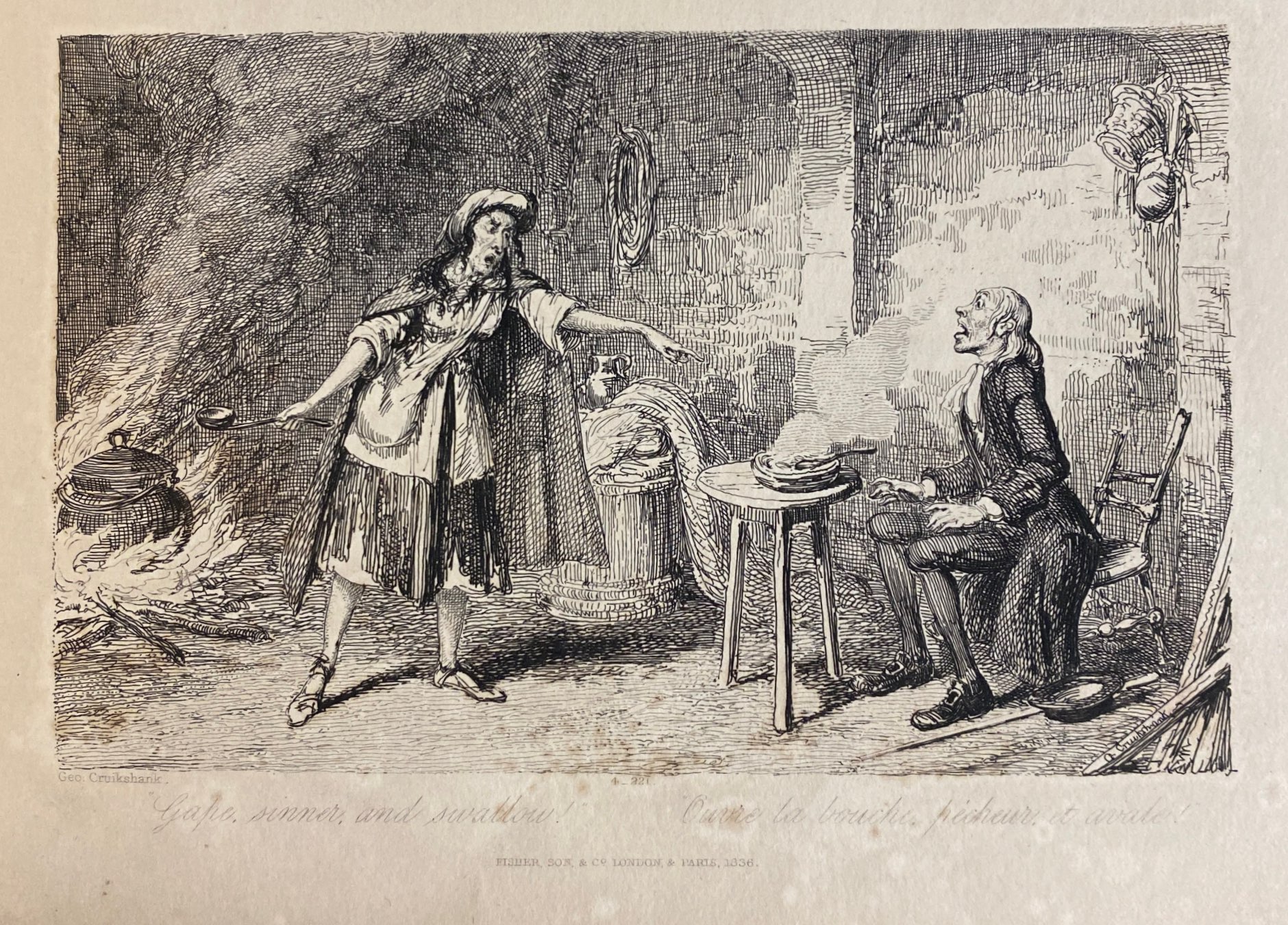 A woman yells at a man seated at a table