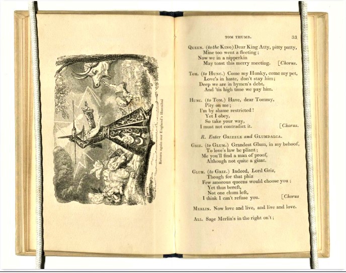 Tom Thumb; a burletta, altered from Henry Fielding by Kane O’Hara. With designs by George Cruikshank.