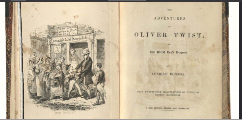 Frontispiece by George Cruikshank for Oliver Twist