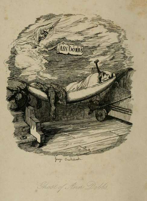 A man lies petrified in his hammock as a wind monster points down at him with a ghastly face and a sign that reads “Ann Dobbs.”