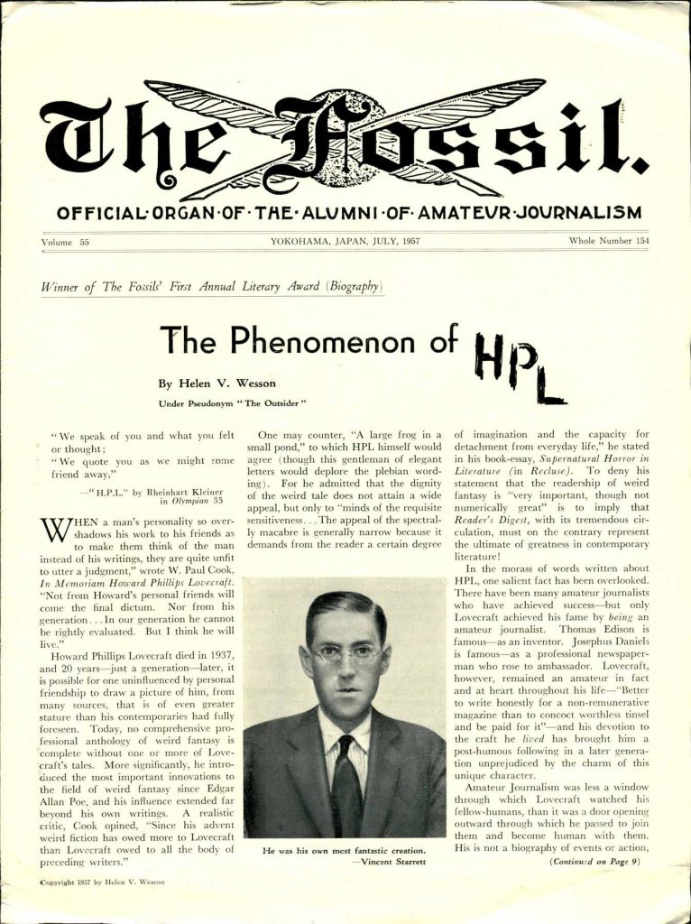 Cover of the Fossil, July 1957.