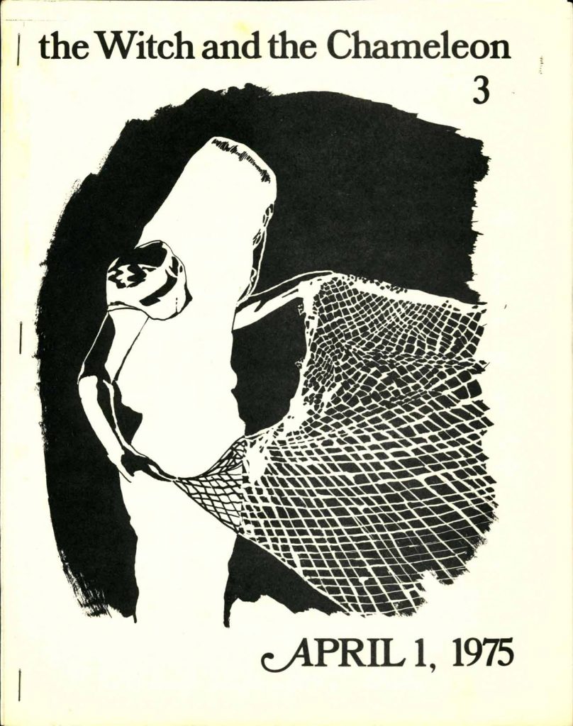 Front cover of Issue 3 of The Witch and the Chameleon, a fanzine published by Amanda Bankier. 1975.