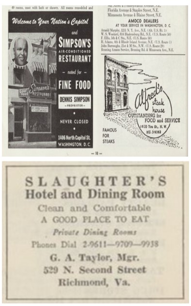 Advertisements from the green book