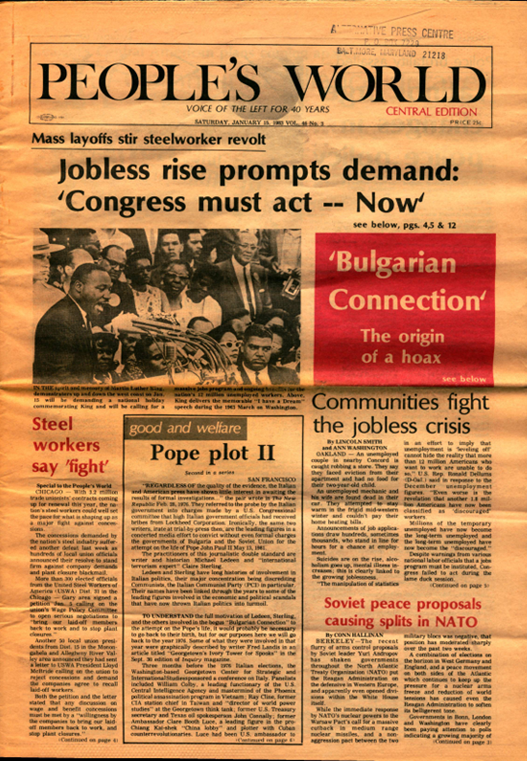 Cover page of People's World