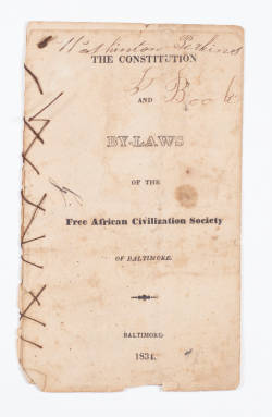 Front cover of a handstitched pamphlet