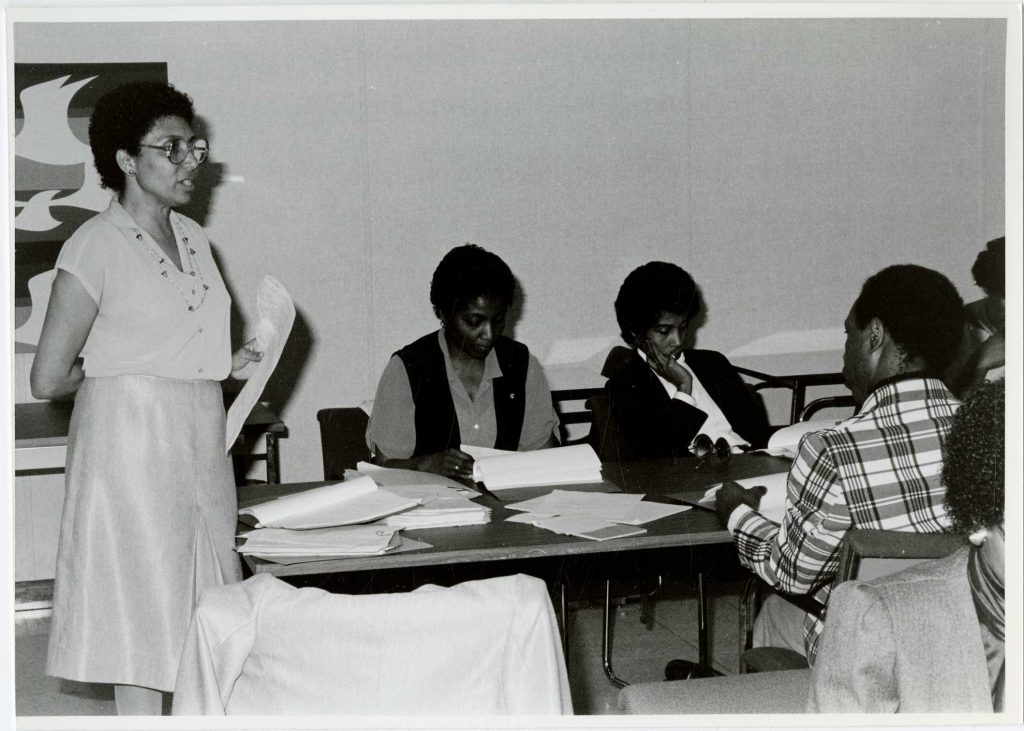 Professor Daphne Harrison and class