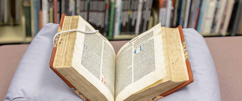 1484 Bible in book pillow