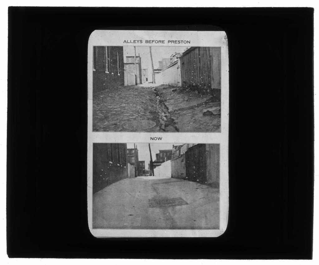 Before and After Photographs of Alleyways in Baltimore